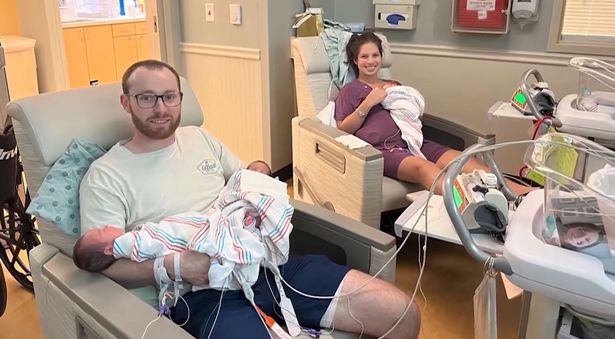 Thankfully, nine weeks later Christie was able to return home and one week later all three babies were cleared by the hospital. 