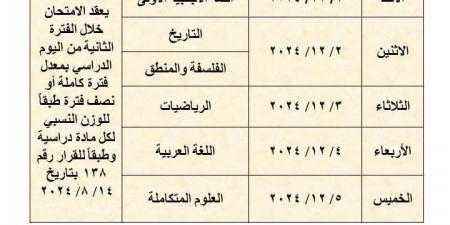 ننشر مقترح جداول امتحانات شهر نوفمبر 2024 محافظة القاهرة