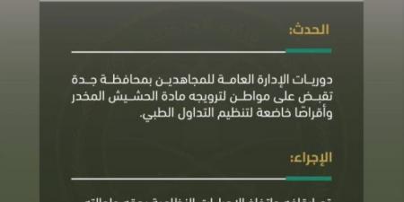 القبض على شخص لترويجه مادة الحشيش المخدر وأقراصًا خاضعة لتنظيم التداول الطبي