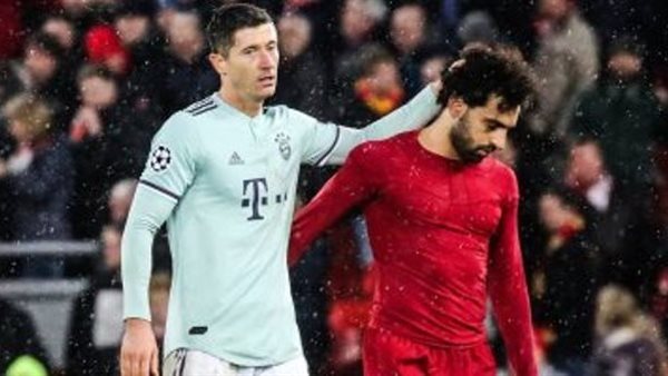 محمد صلاح ينافس ليفاندوفسكى على جائزة الحذاء الذهبى الأوروبى